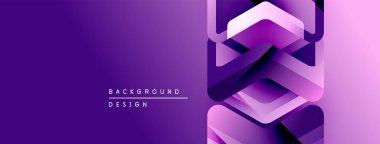 Soyut mor eğimli arkaplan. Geometrik şekiller modern tasarımı oluşturur. Metin arka plan tasarımı okur. Minimalist estetik.