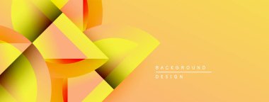 Soyut geometrik şekiller harmanlanarak canlı sarı, turuncu gradyan oluşturur. Modern tasarım enerjik ve dinamik hissettiriyor. Arkaplan yenilik ve yaratıcılığı öneriyor.