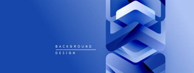 Soyut mavi eğimli arkaplan. Geometrik şekiller modern tasarımı oluşturur. Metin arka plan tasarımı okur. Basit, temiz estetik..
