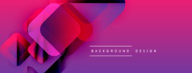 Soyut geometrik şekiller örtüşüyor, canlı pembe ve mor renkler yaratıyor. Arkaplan ve sunumlar için modern tasarım ögesi.