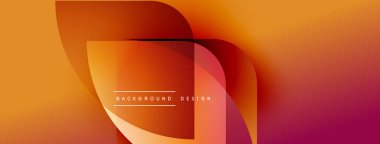 Soyut eğim arkaplanı. Üst üste binen şekiller dinamik görsel efekt yaratır. Sıcak renkler kompozisyona hakim, enerji ve hareket öneriyor..