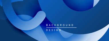Soyut mavi katmanlar dinamik arkaplan oluşturur. Pürüzsüz şekiller örtüşüyor, modern görsel cazibe sunuyor. Minimalist tasarım çeşitli projelere uyar.