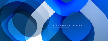 Soyut mavi tasarım, üst üste binen daireler oluşturarak dinamik görsel doku oluşturur. Modern estetik, arka planlar için uygun.