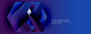 Soyut geometrik şekiller, mavi mor gradyan, modern tasarım. Afişler, sunumlar için arkaplan ögesi. Temiz, canlı görüntüler..