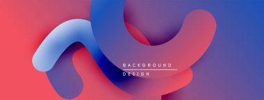 Soyut sıvı şekilleri kesişir. Değişik renkler. Mavi, mor, kırmızı. Arkaplan ve sunumlar için modern tasarım ögesi.