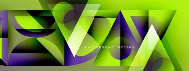 Soyut geometrik desen. Canlı yeşil, mor renkler dinamik görsel doku yaratır. Arkaplan ve sunumlar için modern tasarım ögesi.