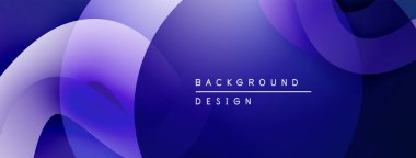 Soyut mavi katmanlar dinamik bileşim yaratır. Yumuşak eğimler, akışkan şekiller modern tasarım estetiğini akla getiriyor. Minimalist stil.