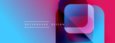 Soyut, enerjik bir arkaplan. Üst üste binen şekiller modern tasarım yaratır. Mavi, mor, pembe renkler kompozisyona hakim. Metin arkaplan tasarımı okur.