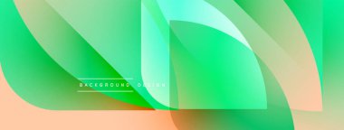 Soyut sıvı şekiller, canlı yeşil renkler şeftali tonlarıyla harmanlanmış. Modern tasarım hareketi, enerjiyi, pürüzsüz geçişleri öneriyor. Arkaplan özellikleri metin.