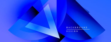 Soyut mavi gradyanlar dinamik şekiller oluştururlar. Metin arka plan tasarımını beyaz olarak okur. Modern, akışkan estetik.