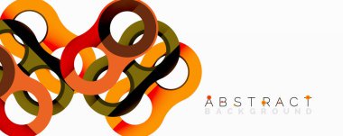 Modern tasarım, üst üste binen daireler içerir. Sıcak renkler kompozisyona hakim, dinamik görsel efekt yaratır. Basit, temiz estetik..