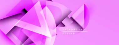 Soyut pembe arkaplan geometrik şekiller, örtüşen çizgiler, gölgeler içerir. Modern tasarım elementleri dinamik görsel efekt yaratır.