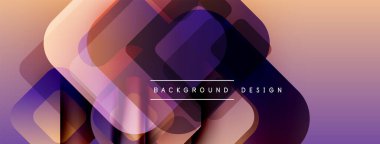 Soyut geometrik şekiller örtüşür, canlı gradyanlar yaratır. Sıcak tonlar tasarıma egemen, modern estetiğe işaret ediyor.