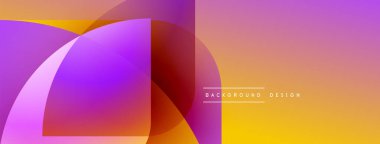 Soyut renkli şekiller örtüşüyor, canlı gradyanlar yaratıyor. Sıcak tonlu modern tasarım, arka plan veya afişler için uygun.