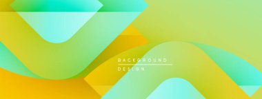 Soyut sıvı şekiller, canlı renklerin karışımı. Sarı, yeşil, turkuaz dinamik arkaplan tasarımı yaratır. Modern estetik, pürüzsüz eğimler sunar.
