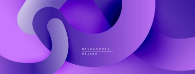 Soyut mor katmanlar akışkan şekiller yaratır. Modern tasarım hareketi, derinliği, görsel uyumu çağrıştırıyor. Minimalist estetik çeşitli projelere uygun.