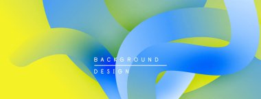 Soyut, enerjik bir arkaplan. Pürüzsüz renk geçişleri akışkan şekiller yaratır, sarı, mavi, yeşil renkler tasarımda baskın olur. Modern estetik.