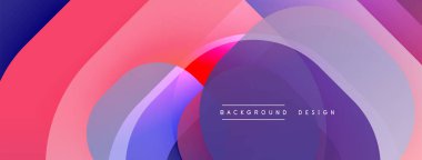 Soyut sıvı şekilleri örtüşür, canlı pembeler, morlar, maviler yaratır. Modern tasarım dinamik, pürüzsüz, zarif.