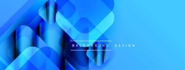 Soyut mavi tasarım üst üste binen kareler, gradyanlar, dinamik kompozisyon. Arka planlar ve sunumlar için modern estetik.