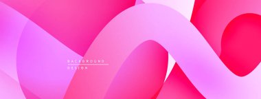 Soyut pembe arka plan. Üst üste binen eğriler dinamik ve modern görsel efektler yaratır. Yumuşak eğimler, pürüzsüz geçişler zarif tasarım sunar.
