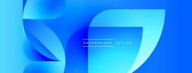 Soyut mavi katmanlar dinamik görsel efekt yaratır. Derece gölgeleri derinliği, modern estetiği gösteriyor. Metin arkaplan tasarımı okur.