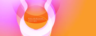Soyut canlı katmanlar dinamik görsel efekt yaratır. Turuncu, pembe renkler düzgün bir şekilde harmanlanır. Arka planlar için modern tasarım ögesi.