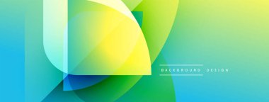 Soyut gradyan şekiller çakışıyor. Parlak renkler harmanlanarak, dinamik görsel efekt yaratır. Arka planlar için modern tasarım ögesi.