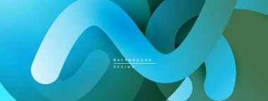 Soyut akış şekilleri dinamik arkaplan yaratır. Mavi, yeşil renkler kusursuz bir şekilde harmanlanarak modern estetik sunuyor. Minimalist tasarım.