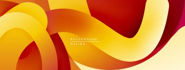 Soyut akışkan şekiller, sıcak renk paleti. Gradyan geçişler dinamik görsel efekt yaratır. Modern tasarım ögesi.