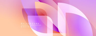 Soyut arkaplan özellikleri üst üste binen şekiller, yumuşak eğimler. Şeftali, lavanta renkleri modern görsel efektler yaratır. Tasarım elementleri akıcılık ve dinamizmi akla getiriyor..