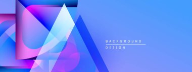 Soyut canlı şekiller üst üste binerek dinamik mavi mor gradyan oluşturur. Modern tasarım dijital sanat ve arkaplan ögesi öneriyor.