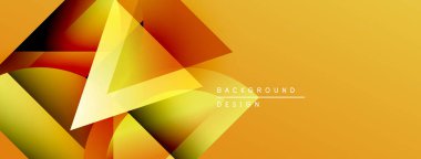 Soyut geometrik şekiller örtüşüyor, canlı turuncu ve sarı renkler yaratıyor. Arkaplan ve sunumlar için modern tasarım ögesi.