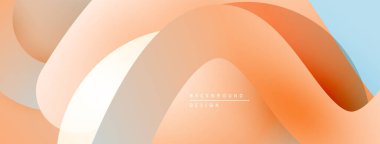 Soyut akışkan şekiller, sıcak renkler, nazik eğimler. Arka planlar ve sunumlar için modern tasarım öğesi. Düz eğriler dinamik bileşim oluşturur.