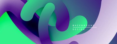 Soyut sıvı şekiller, canlı yeşil, mor renkler. Modern tasarım, pürüzsüz eğimler dinamik kompozisyon yaratır. Projeler için arkaplan ögesi.