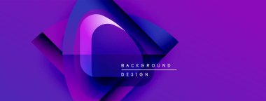 Soyut mor tasarım dinamik şekiller, gradyanlar içerir. Metin arka plan tasarımı okur. Modern, canlı görsel kompozisyon.
