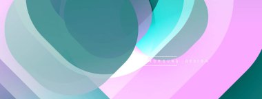 Soyut akışkan şekiller, pastel renkler modern tasarım yaratır. Yumuşak eğimler, pürüzsüz kıvrımlar hareketi, dinginliği işaret eder.