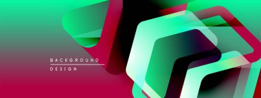 Soyut geometrik şekiller örtüşür, canlı bir değişim etkisi yaratır. Renkler mordan maviye, modern tasarım ögesine geçiş.