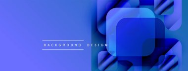 Soyut mavi eğimli arkaplan. Üst üste binen kareler modern tasarım yaratır. Metin arka plan tasarımı okur. Basit, temiz estetik..