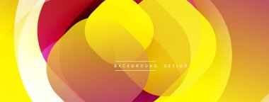 Soyut tasarım, canlı örtüşen daireler içerir. Sarı, kırmızı, mor dinamik görsel akış yaratır. Modern arkaplan ögesi.