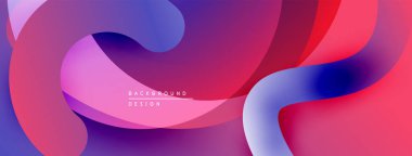 Soyut sıvı şekilleri canlı renkleri harmanlar. Gradyan tasarım dinamik ve modern bir arkaplan yaratır. Yumuşak kıvrımlar hareketi, enerjiyi gösterir.