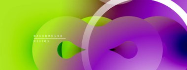 Soyut enerjik tasarım. Renkler karışıyor, pürüzsüz geçişler yaratıyor. Üst üste binen şekiller derinliği, modern estetiği akla getiriyor..