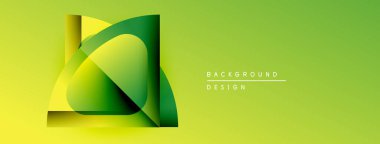 Soyut geometrik şekiller örtüşür, canlı yeşil gradyan etkisi yaratır. Özgeçmiş ve sunumlar için uygun minimalist tasarım.