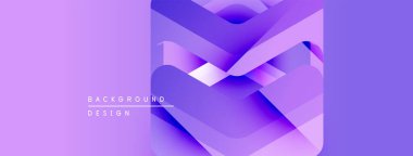 Soyut mor tasarım katmanlı şekiller, gradyanlar içerir. Metin elemanları ile modern arkaplan, basit kompozisyon.