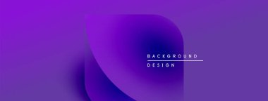 Mor gradyan soyut tasarım. Üst üste binen şekiller modern görsel efektler yaratır. Metin arka plan tasarımı okur. Basit, temiz estetik..