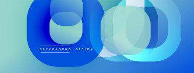 Soyut mavi katmanlar dinamik bileşim yaratır. Yumuşak eğimler derinliği, hareketi, modern estetiği akla getiriyor. Mevcut en küçük metin.