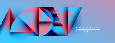 Soyut geometrik şekiller canlı mavileri, kırmızıları, morları harmanlarlar. Gradyan arka plan dinamik görsel efekt yaratır. Metin arkaplan tasarımı okur.