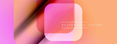 Soyut geometrik şekiller, canlı pembeler, portakal karışımı. Modern tasarım elementleri dinamik görsel doku oluşturur. Yumuşak gradyanlar mevcut katmanlı efekt.