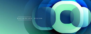Soyut mavi tasarım, üst üste binen daireler, gradyanlar. Modern estetik, arka planlar ve sunumlar için uygun. Minimalist stil.