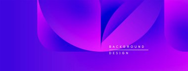 Soyut gradyan tasarımı. Mor renkler akışkan şekiller oluşturarak pürüzsüz bir şekilde harmanlanır. Altında metin elementleri olan minimalist estetik.