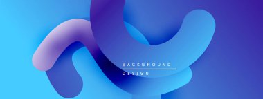 Soyut sıvı şekilleri, mavi mor gradyanlar. Modern tasarım öğesi, düz eğriler, dinamik kompozisyon. Projeler için arkaplan dokusu.